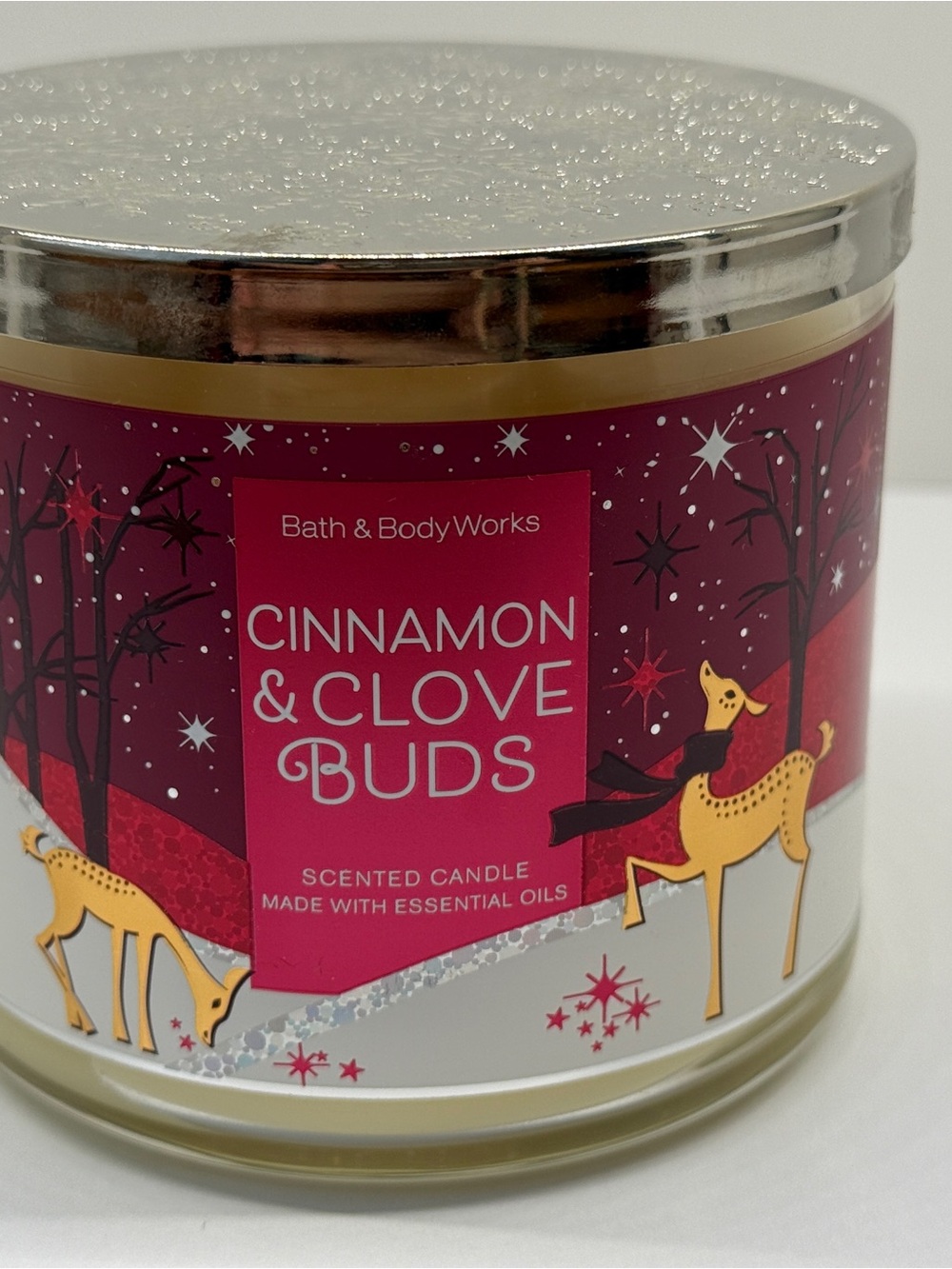 New Bath & Body Works Cinnamon & Clove Buds Candle - Red, Gold